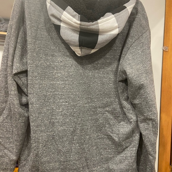 Victoria Secret pink plaid sherpa lined hoodie - Picture 2 of 3